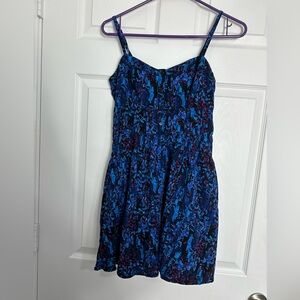 Blue and Magenta Mini  Women's Dress